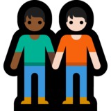 手牵手：中暗肤色，浅肤色emoji素材一 160x160像素