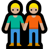 手牵手：中浅肤色emoji素材一 160x160像素