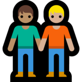 手牵手：中等肤色，中等肤色emoji素材一 160x160像素