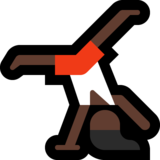 侧手翻的人：深色肤色emoji素材一 160x160像素