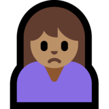人皱眉：中等肤色emoji素材一 160x160像素