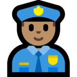 警官：中等肤色emoji素材一 160x160像素