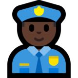 警官：深色肤色emoji素材一 160x160像素