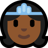 公主：中黑肤色emoji素材一 160x160像素