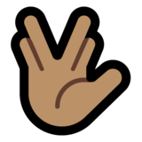 手指分开的手礼：中等肤色emoji素材一 160x160像素