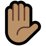 举手：中等肤色emoji素材一 160x160像素