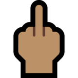 比中指的手：中等肤色emoji素材一 160x160像素