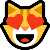 眼里有爱心的笑脸猫emoji素材一 160x160像素