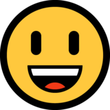 大眼睛咧嘴笑着的脸emoji素材一 160x160像素