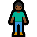 站立者：中黑肤色emoji素材一 160x160像素