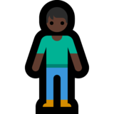 站立者：深色肤色emoji素材一 160x160像素