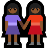 女性牵手：中深色肤色emoji素材一 160x160像素