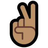 胜利之手：中等肤色emoji素材一 160x160像素
