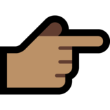 指向右边的手：中等肤色emoji素材一 160x160像素