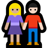 男女牵手：中浅肤色，浅肤色emoji素材一 160x160像素