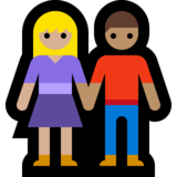 男女牵手：中浅肤色，中浅肤色emoji素材一 160x160像素