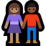 男女牵手：中肤色，中深色emoji素材一 160x160像素