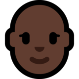 女人：肤色暗，秃顶emoji素材一 160x160像素
