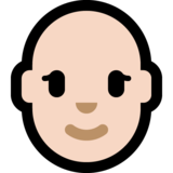 女性：肤色浅，秃顶emoji素材一 160x160像素