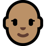 女性：中等肤色，秃顶emoji素材一 160x160像素