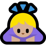 女性鞠躬：中等浅肤色emoji素材一 160x160像素
