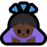 女人鞠躬：深色肤色emoji素材一 160x160像素