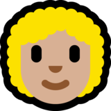 女性：中浅肤色，卷发emoji素材一 160x160像素