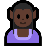 女精灵：深色肤色emoji素材一 160x160像素