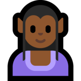 女精灵：中黑肤色emoji素材一 160x160像素