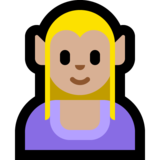 女精灵：中浅肤色emoji素材一 160x160像素