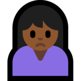 女人皱眉：中等深色肤色emoji素材一 160x160像素
