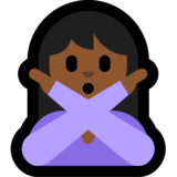 打“不”手势的女人：中黑肤色emoji素材一 160x160像素