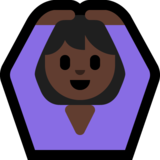 做“好”手势的女人：深色肤色emoji素材一 160x160像素