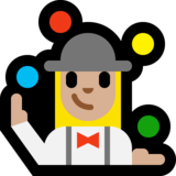 女性杂耍:中等浅肤色emoji素材一 160x160像素