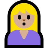 女性撅嘴：中等浅肤色emoji素材一 160x160像素