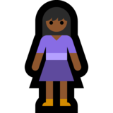 女性站立：中黑肤色emoji素材一 160x160像素