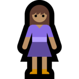 女性站立：中等肤色emoji素材一 160x160像素