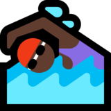 女子游泳：深色肤色emoji素材一 160x160像素