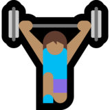 女性举重：中等肤色emoji素材一 160x160像素