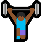 女性举重：中等深色肤色emoji素材一 160x160像素