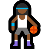 打球的女人：中黑肤色emoji素材一 160x160像素