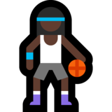 打球的女人：深色肤色emoji素材一 160x160像素