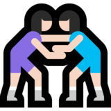 女子摔跤，1-2型emoji素材一 160x160像素