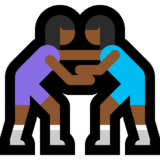 女子摔跤，5型emoji素材一 160x160像素