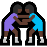 女子摔跤，6型emoji素材一 160x160像素