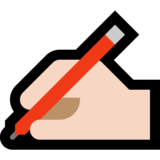 写字的手：浅肤色emoji素材一 160x160像素