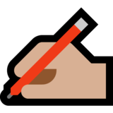 写字的手：中等浅肤色emoji素材一 160x160像素