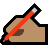 写字的手：中等肤色emoji素材一 160x160像素