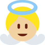 小天使：中等浅肤色emoji素材一 160x160像素