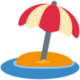 带伞的海滩emoji素材一 160x160像素